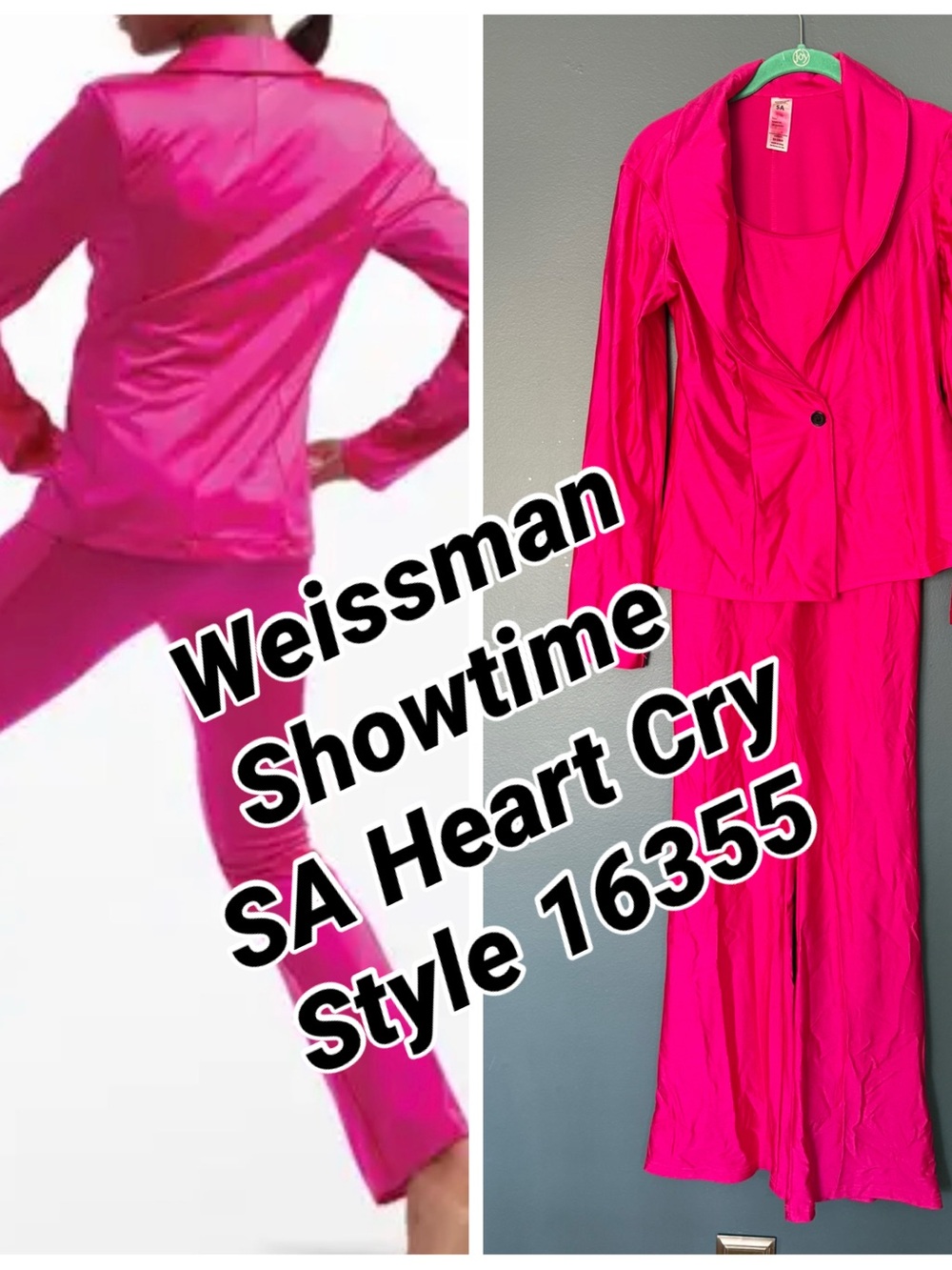 Weissman Showtime Heart Cry Style 16355 SA Pink Suit EUC